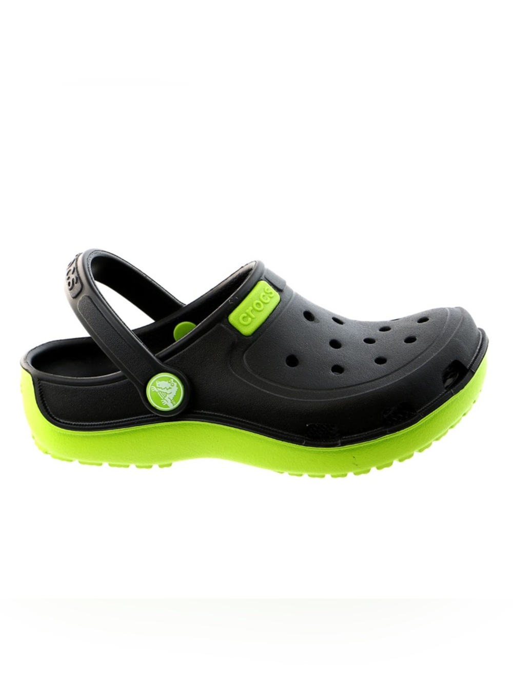 Black Crocs Kids Size 1 w/ Jibbitz Charms – Bundle Included